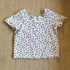 Madewell Black and White Polka Dot Blouse